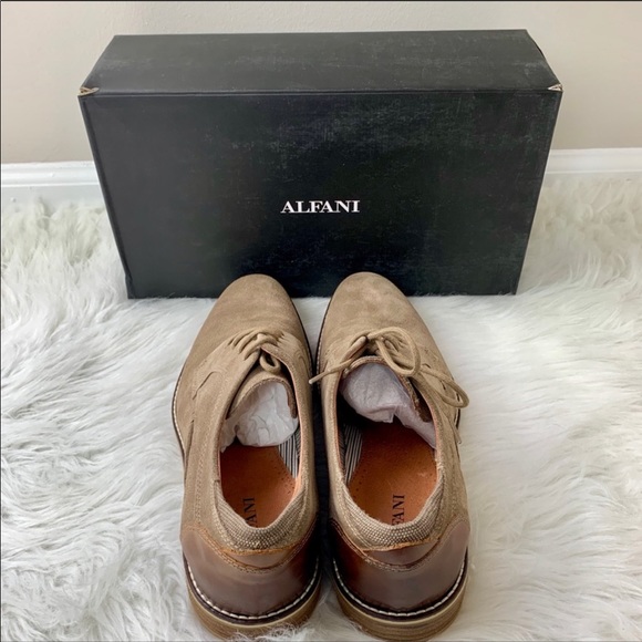 🔥ALFANI🔥KEVIN LIGHT TAN OXFORD SHOES SIZE 7 NEW IN BOX - Picture 5 of 7
